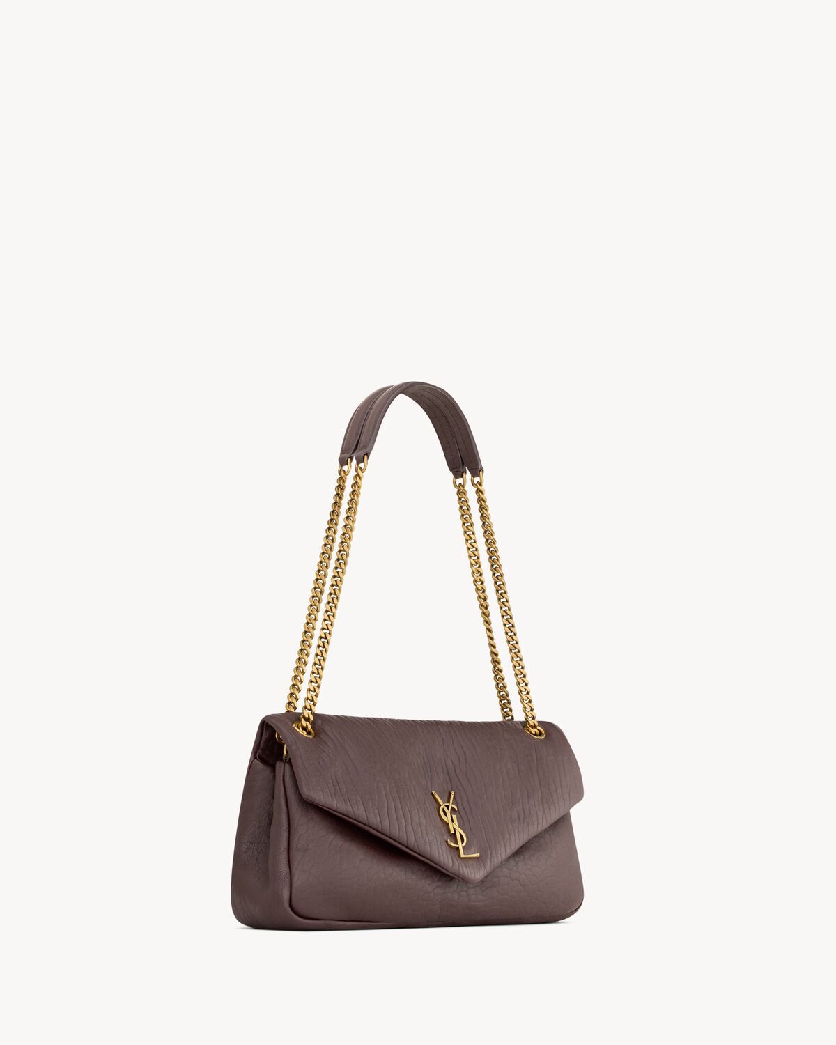 Saint Laurent Calypso Medium Shoulder Bag In Brown
