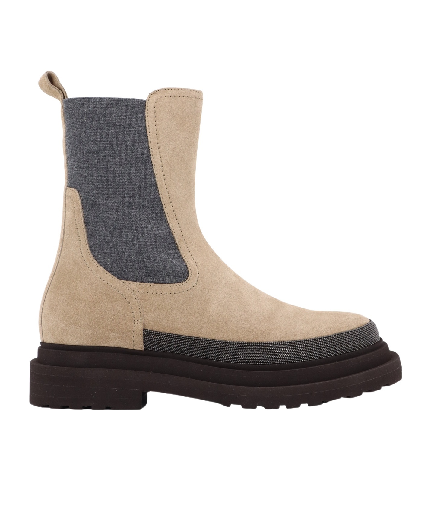Brunello Cucinelli Suede Chelsea Boots In Black