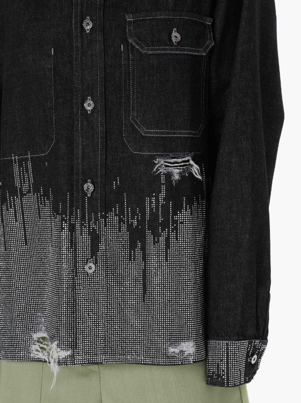 Jw Anderson Studded Workwear Shirt In Black