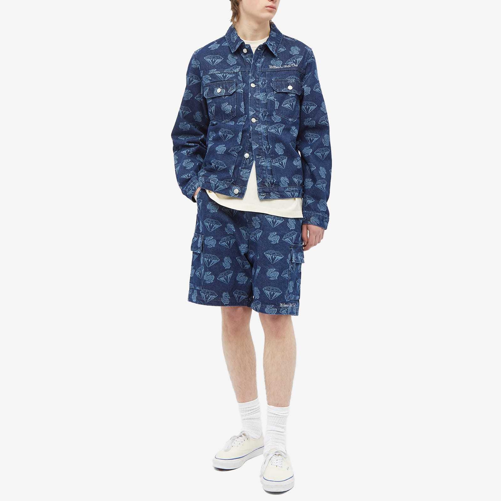 Billionaire Boys Club Logo Printed Denim Jacket In Blue