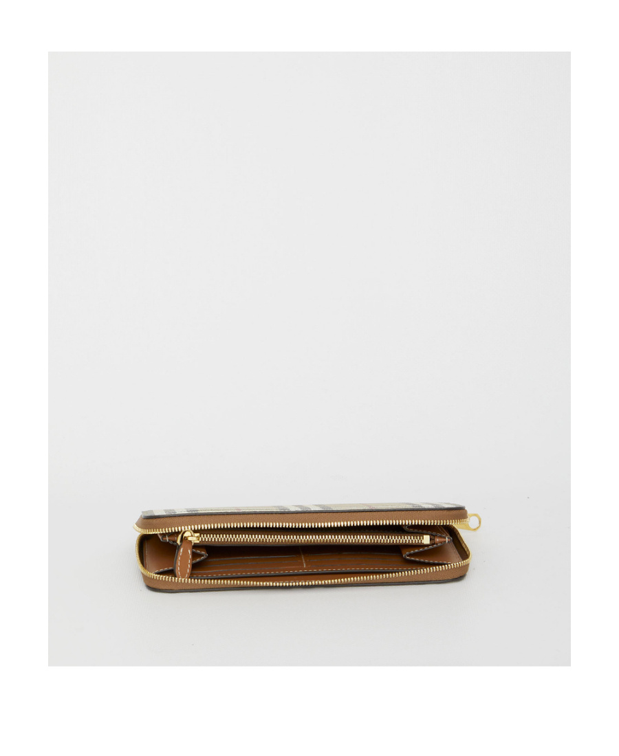 Burberry Check Zip Wallet In Nude