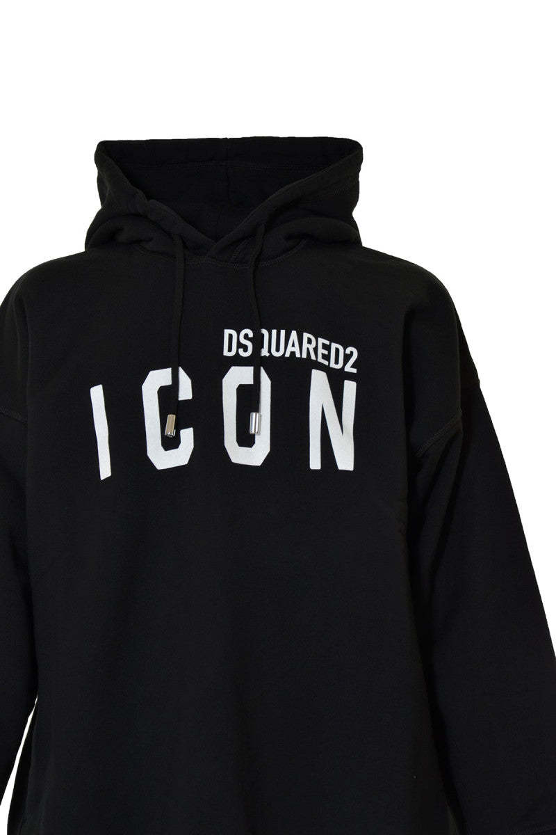 Dsquared2 Logo-printed Drawstring Hoodie In Black