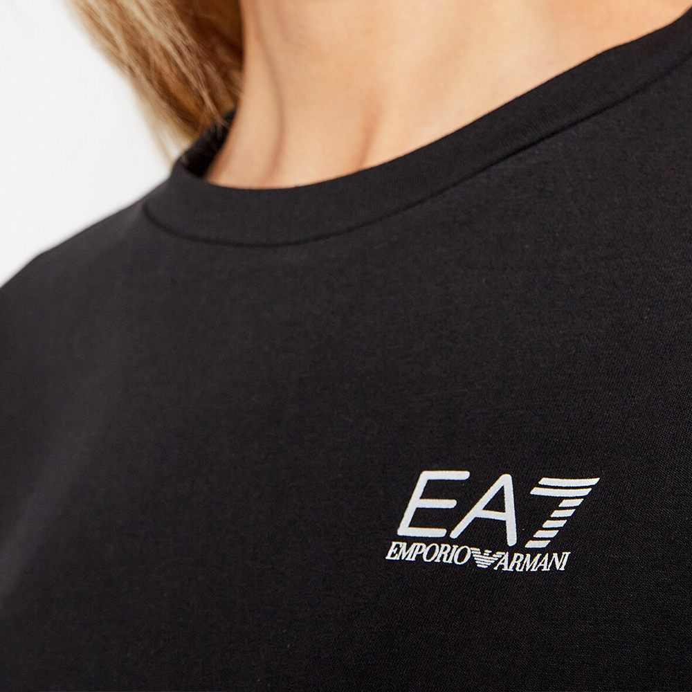 Ea7 Round-necked Logo Sweater In Black