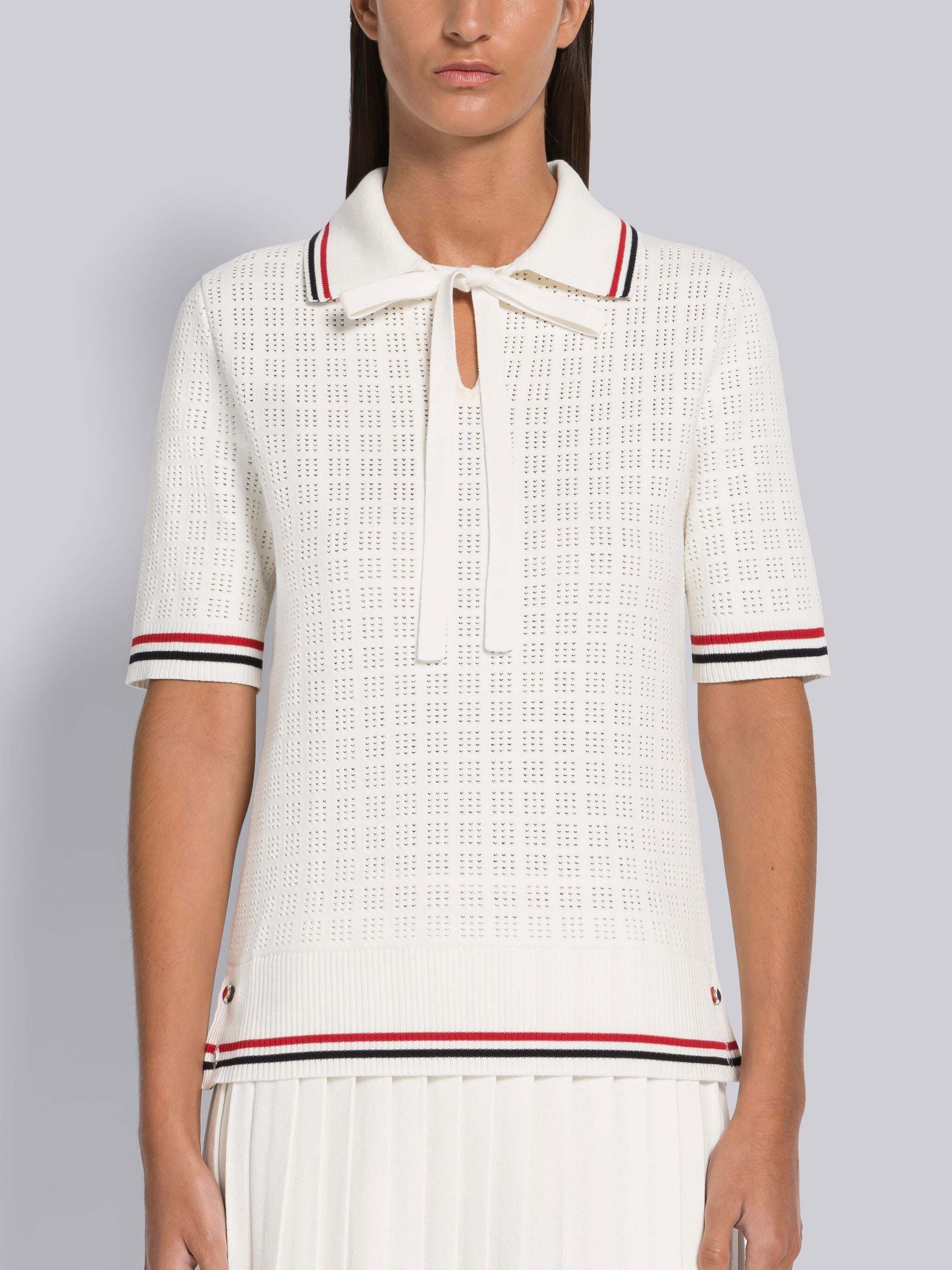 Thom Browne Rwb Polo In White