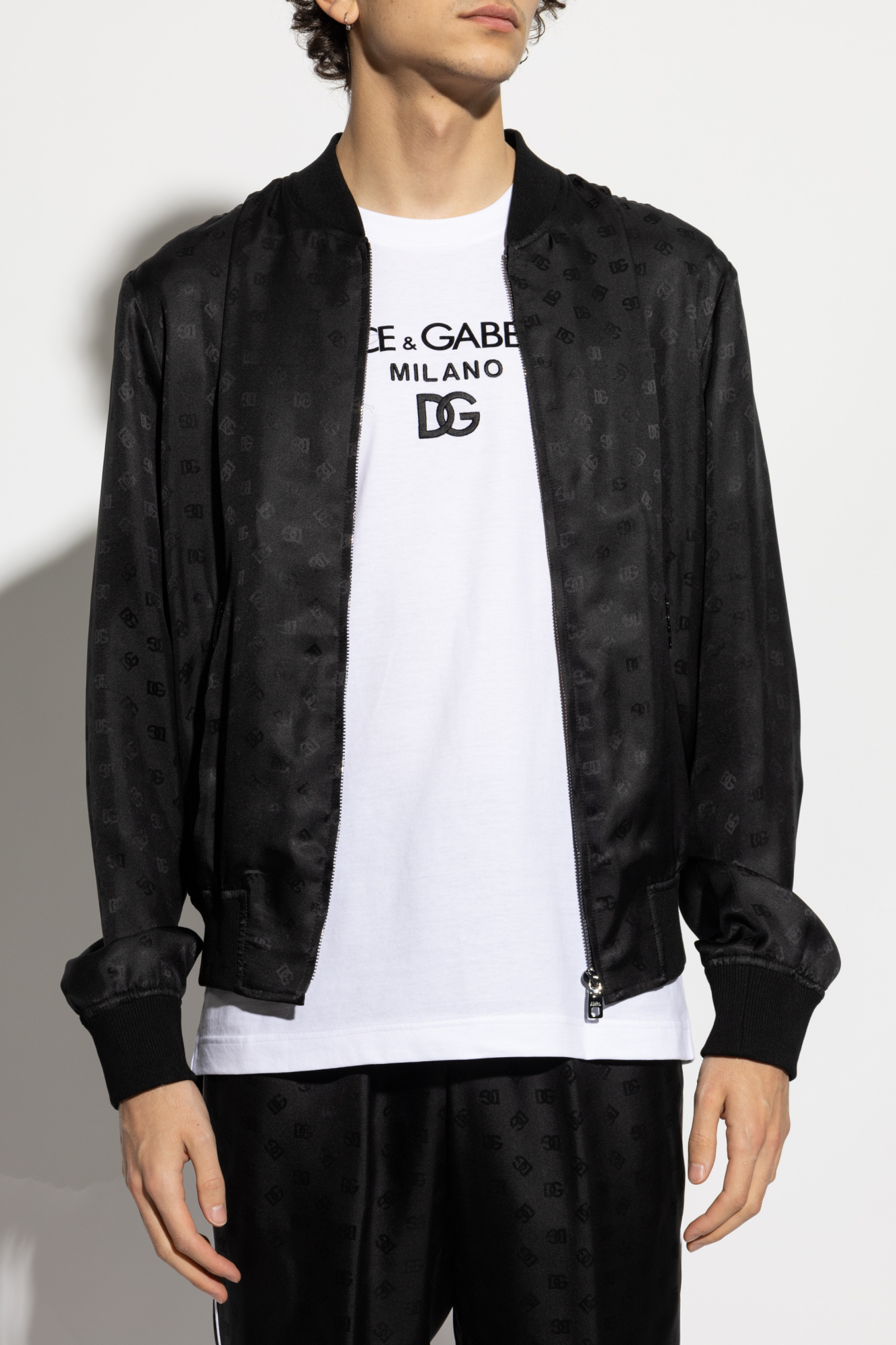 Dolce & Gabbana Long-sleeved Casual Jacket In Black