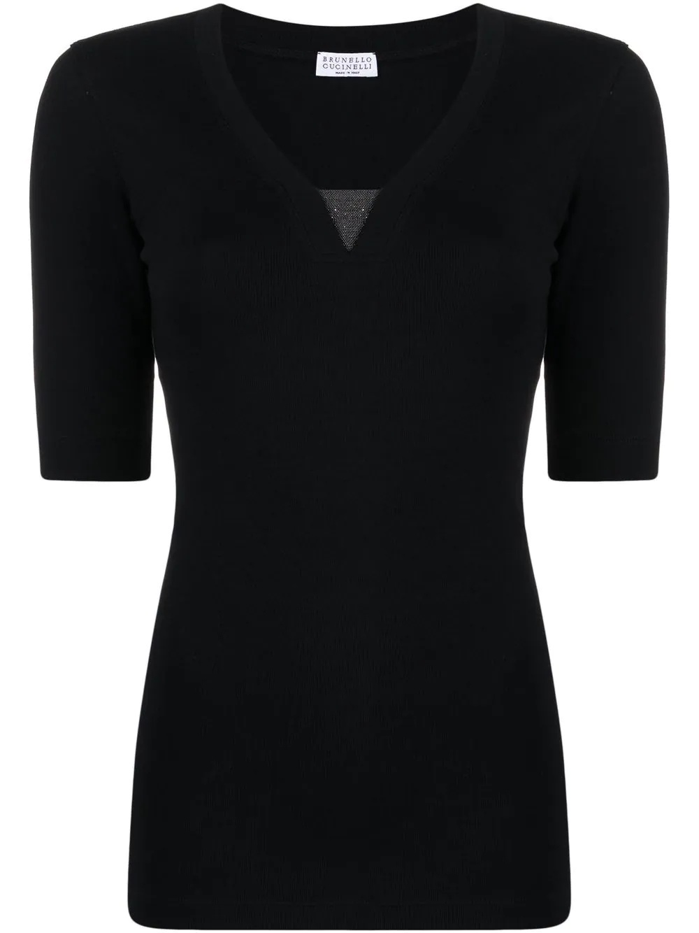 Brunello Cucinelli Monili-embellished T-shirt In Black