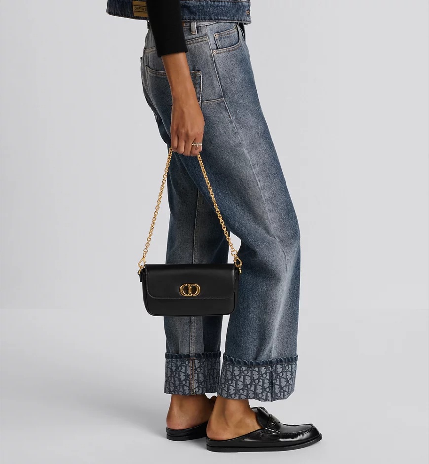 Dior East-west Double Carry 30 Montaigne Avenue Mini Bag In Black