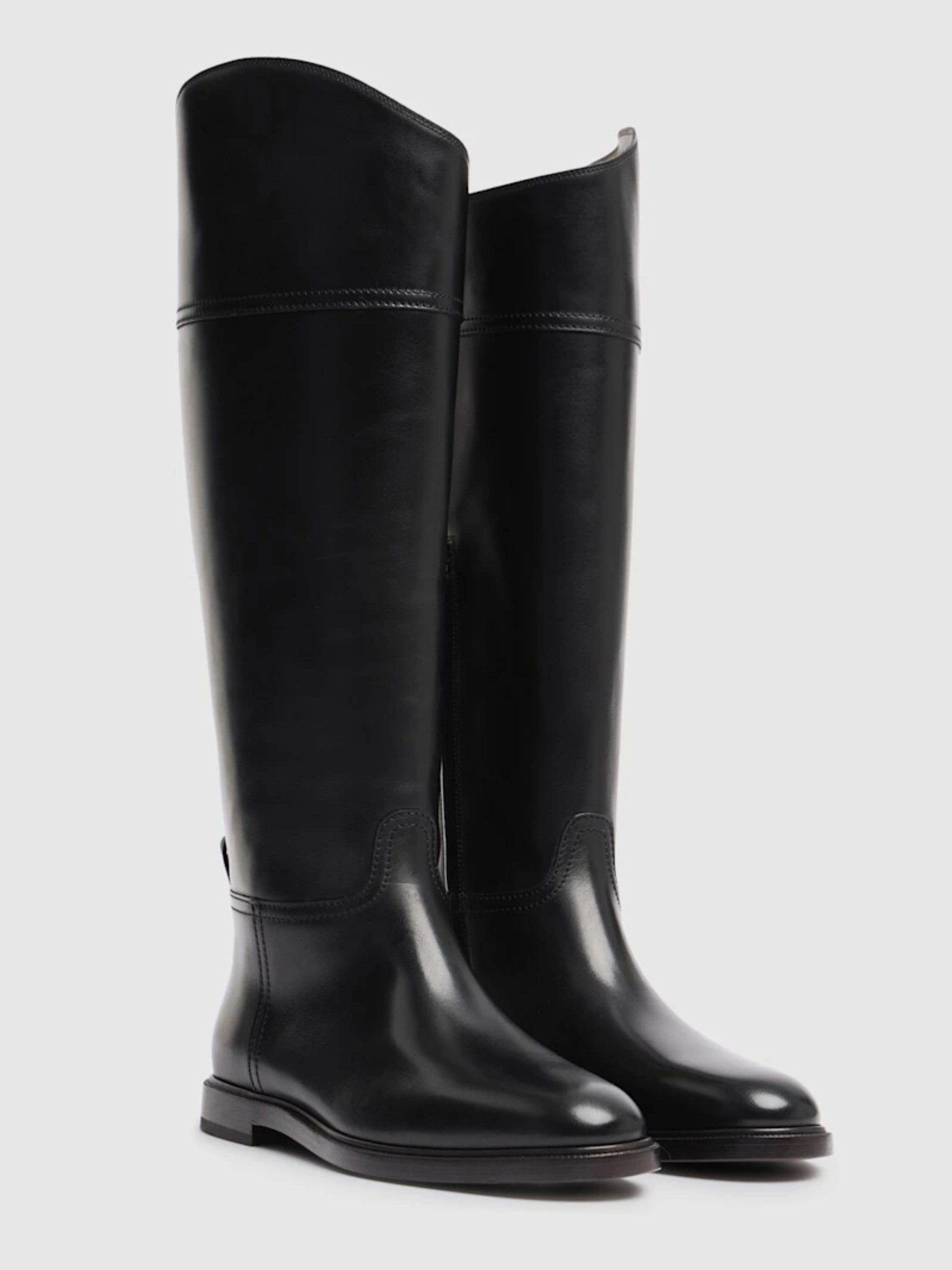 Brunello Cucinelli Knee High Leather Riding Footwear In Multi