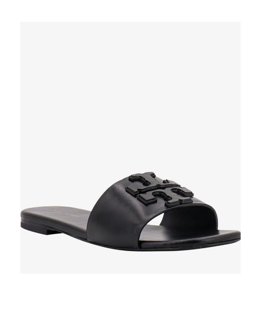 Tory Burch Logo-patch Detail Mules In Black
