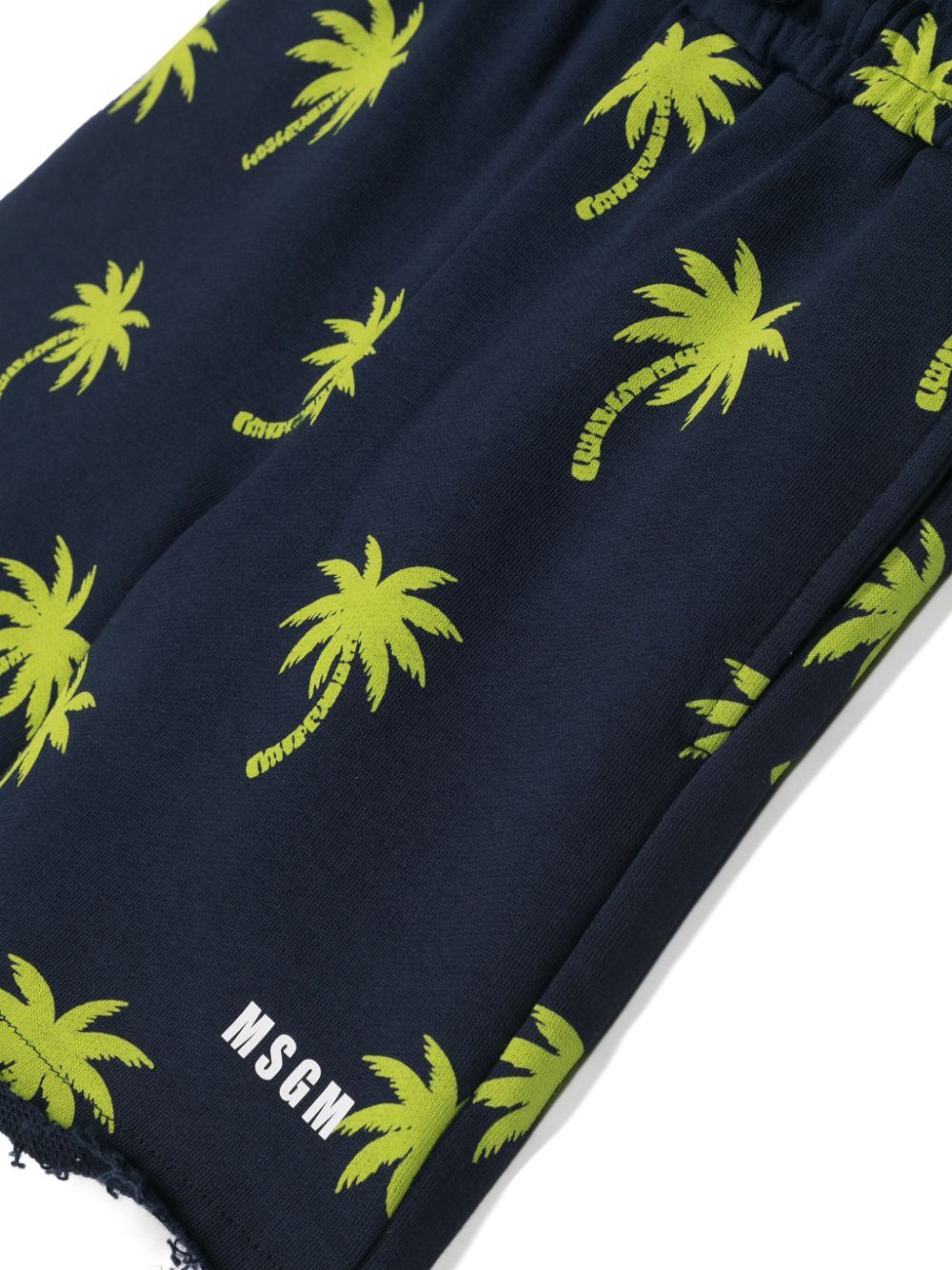 MSGM PALM TREE-PRINT COTTON SHORTS 