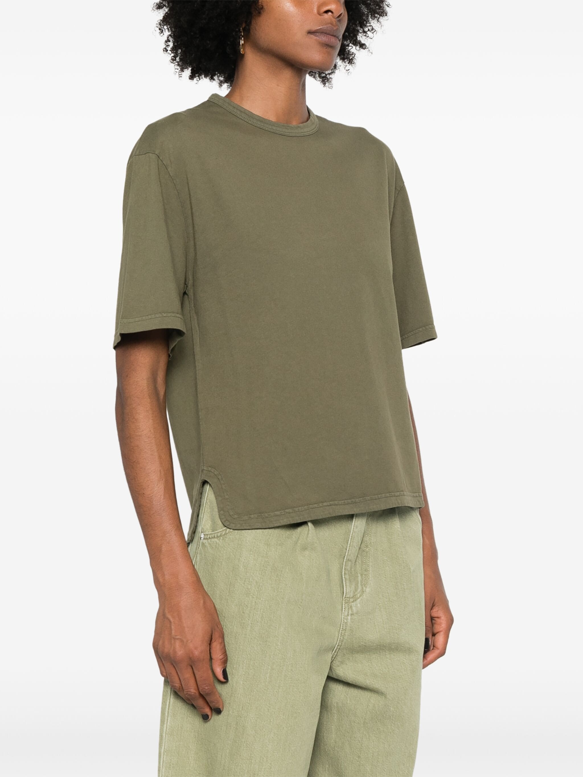 Shop Officine Generale Leila Cotton T-shirt In Green