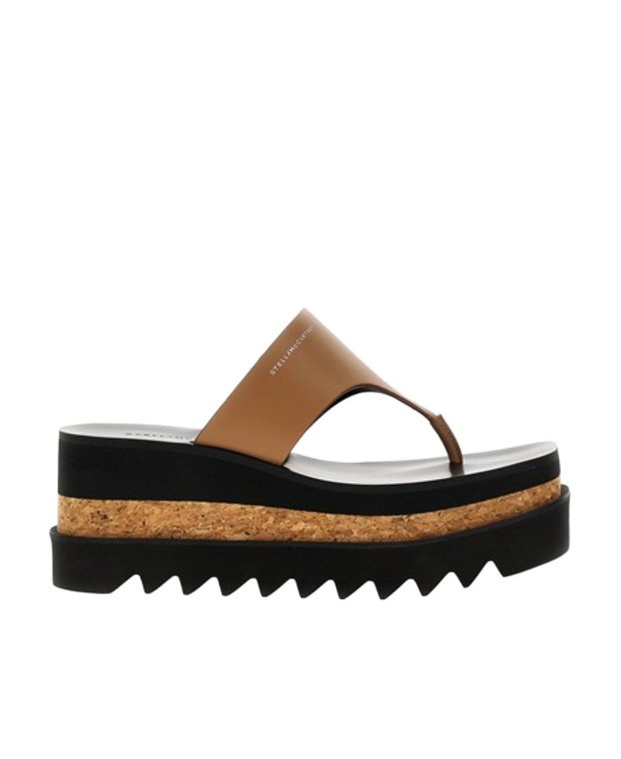 Stella Mccartney Sneakelyse Vegan Platform Thong Sandals In Black