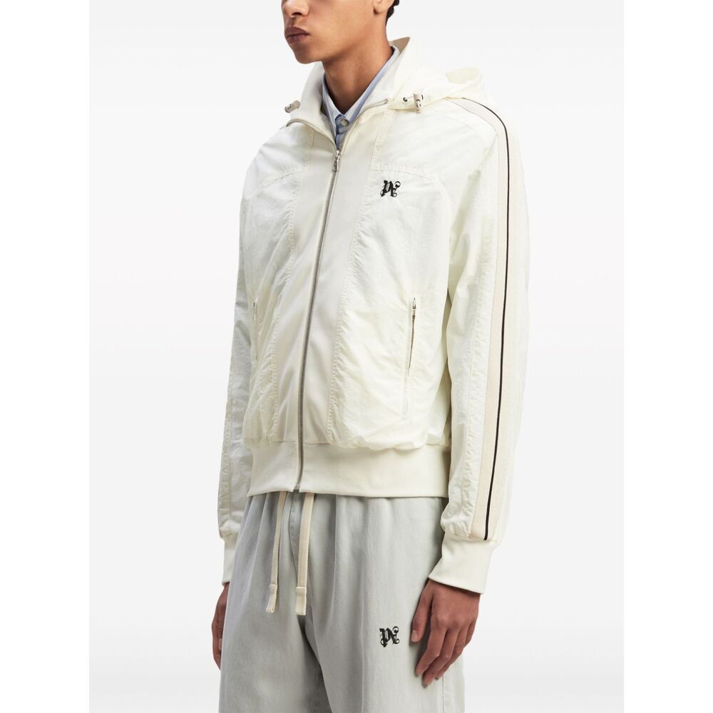 Palm Angels Monogram Nylon Track Jacket In White