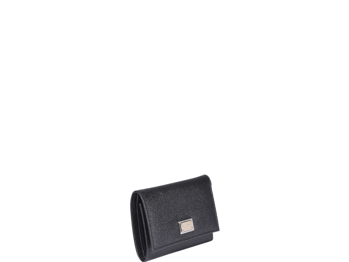 Dolce & Gabbana Dauphine Calfskin French-flap Wallet In Black