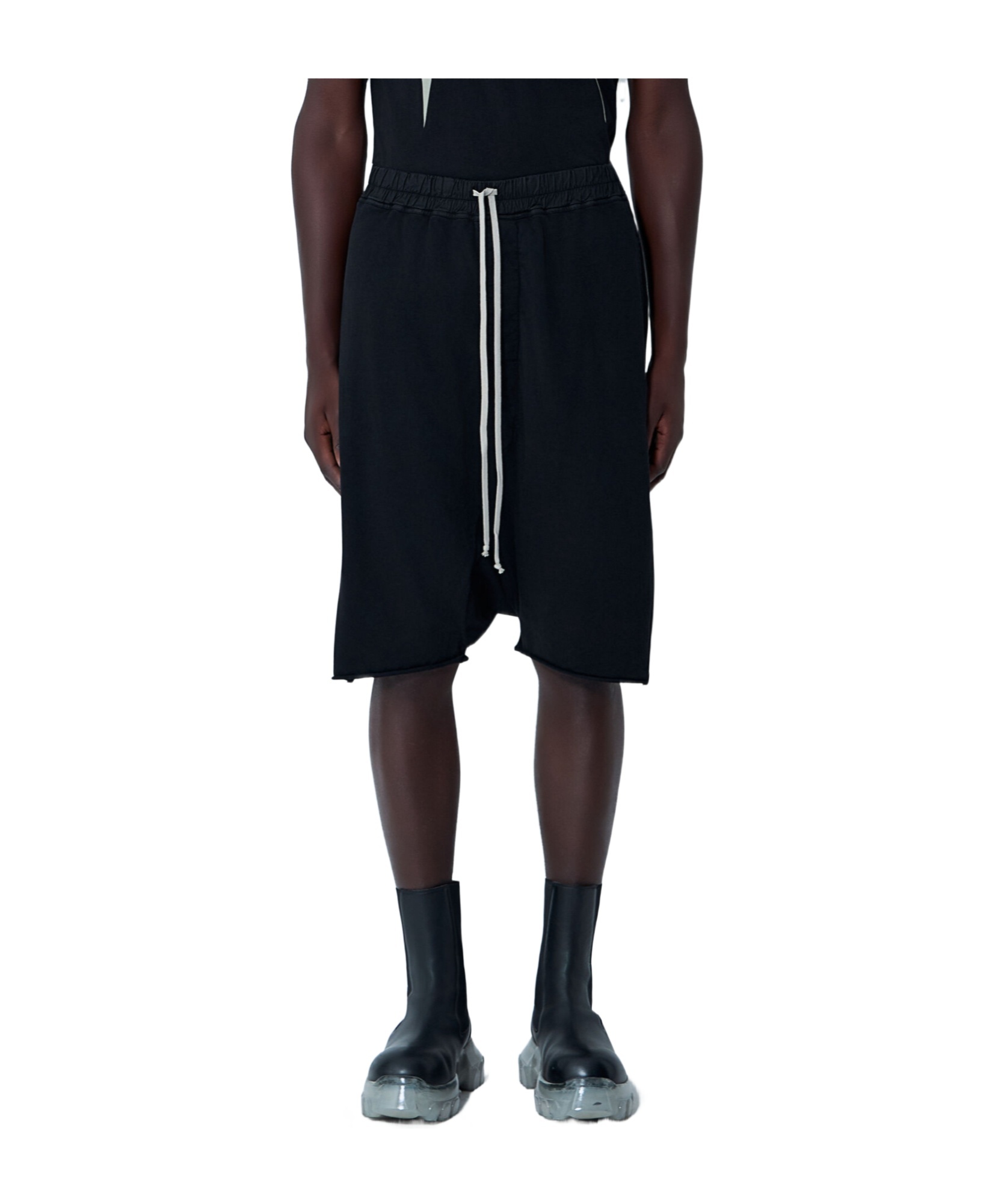 Rick Owens Drkshdw Drawstring Pod Track Shorts In Black