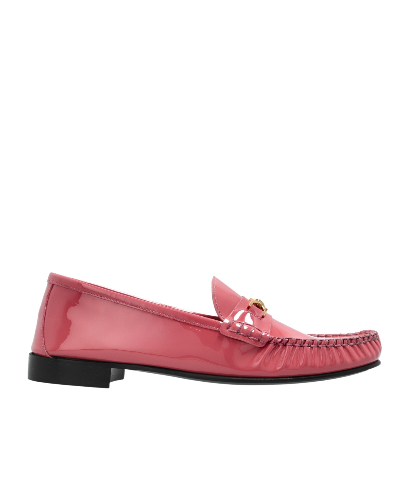Versace Round Head Loafer Shoes In Pink