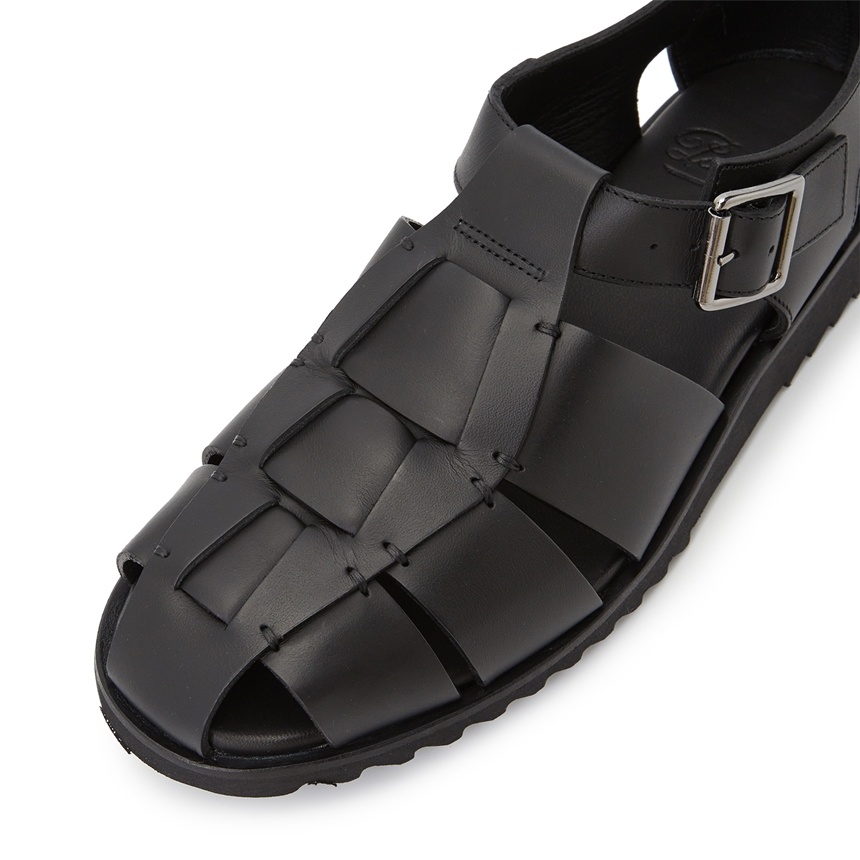Paraboot Weave Sandals In Black