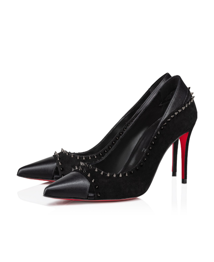 Christian Louboutin Stud Detailed Pointed Toe Pumps In Black