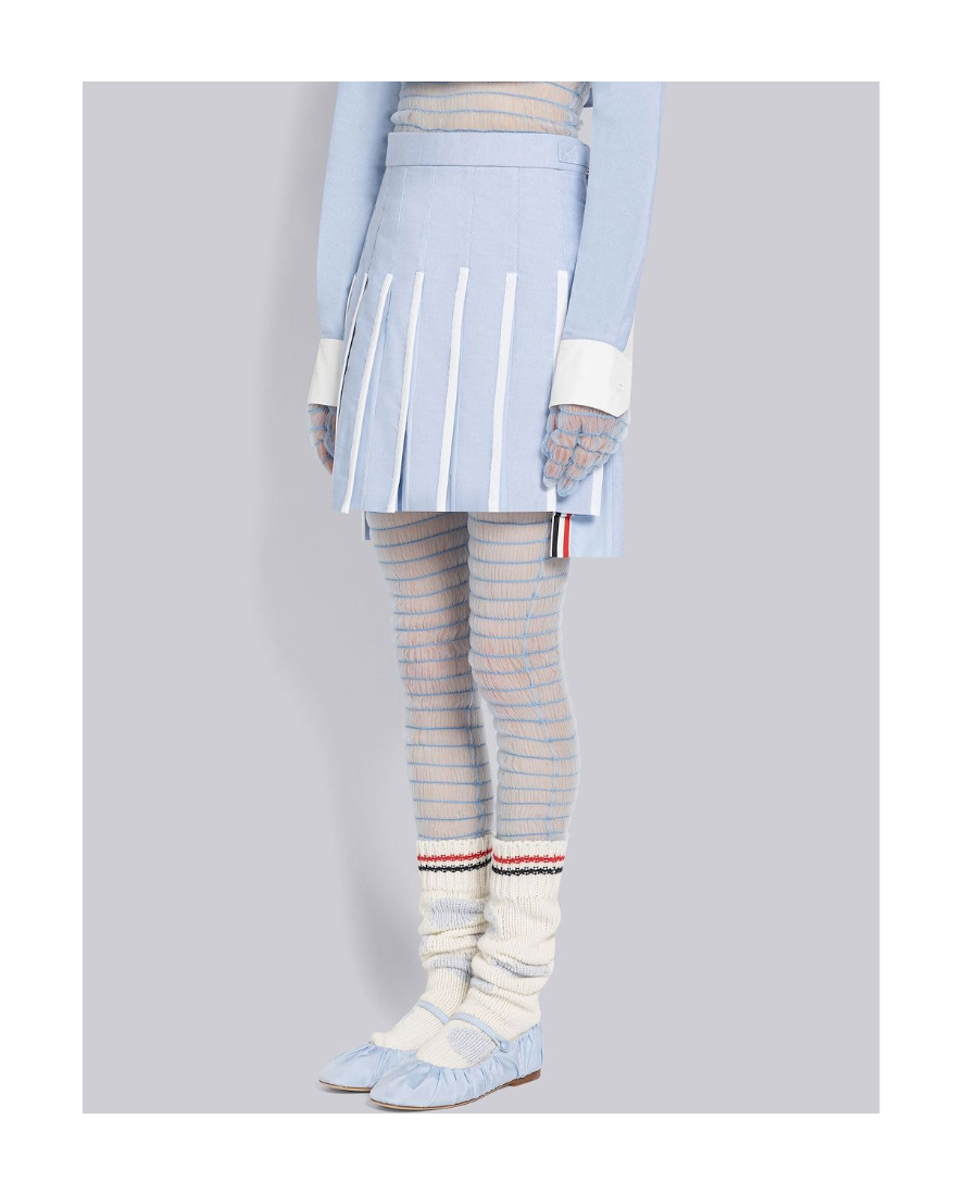 Thom Browne Pleated High-waist Skirt In White