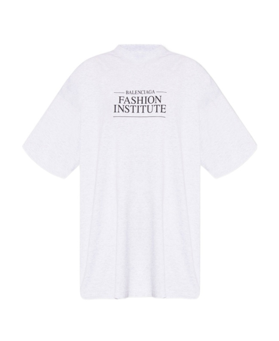 Balenciaga Couture Embroidered Oversized T-shirt In Gray