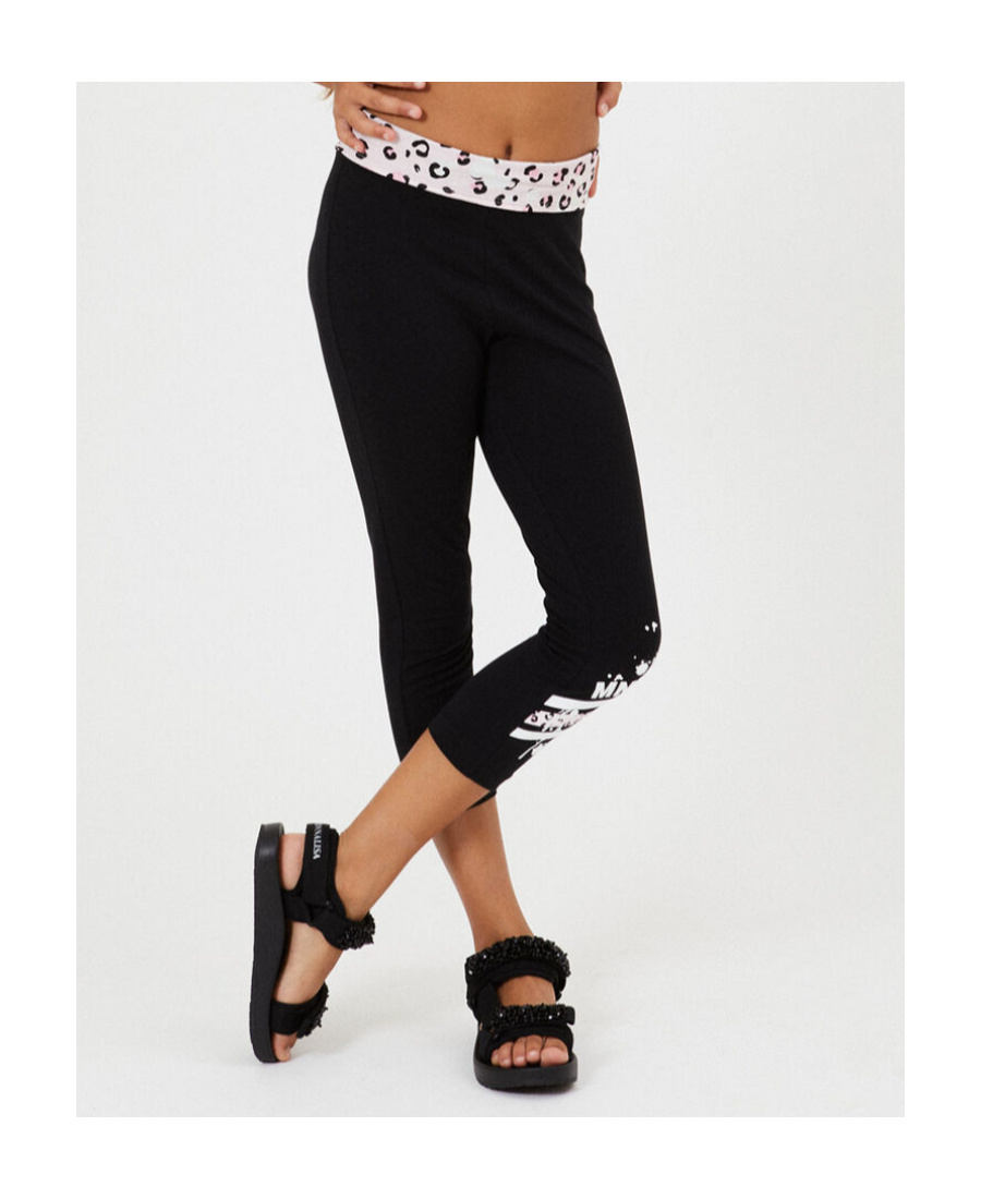 Monnalisa Logo-print Stretch Legging In Black