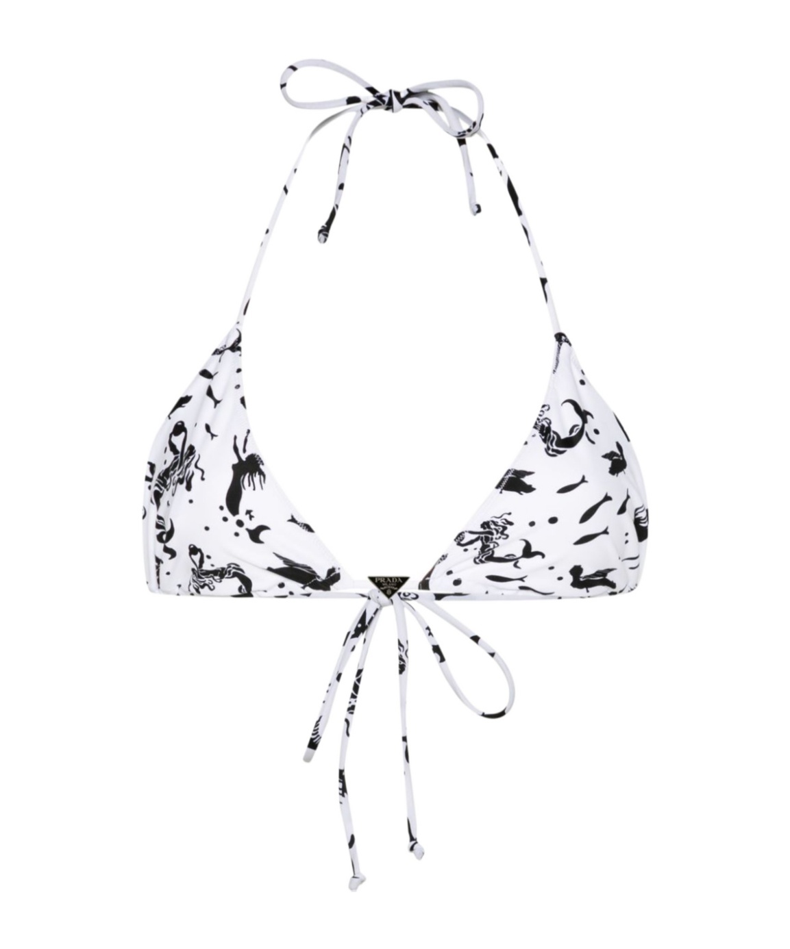 Prada Printed Bikini In White/black