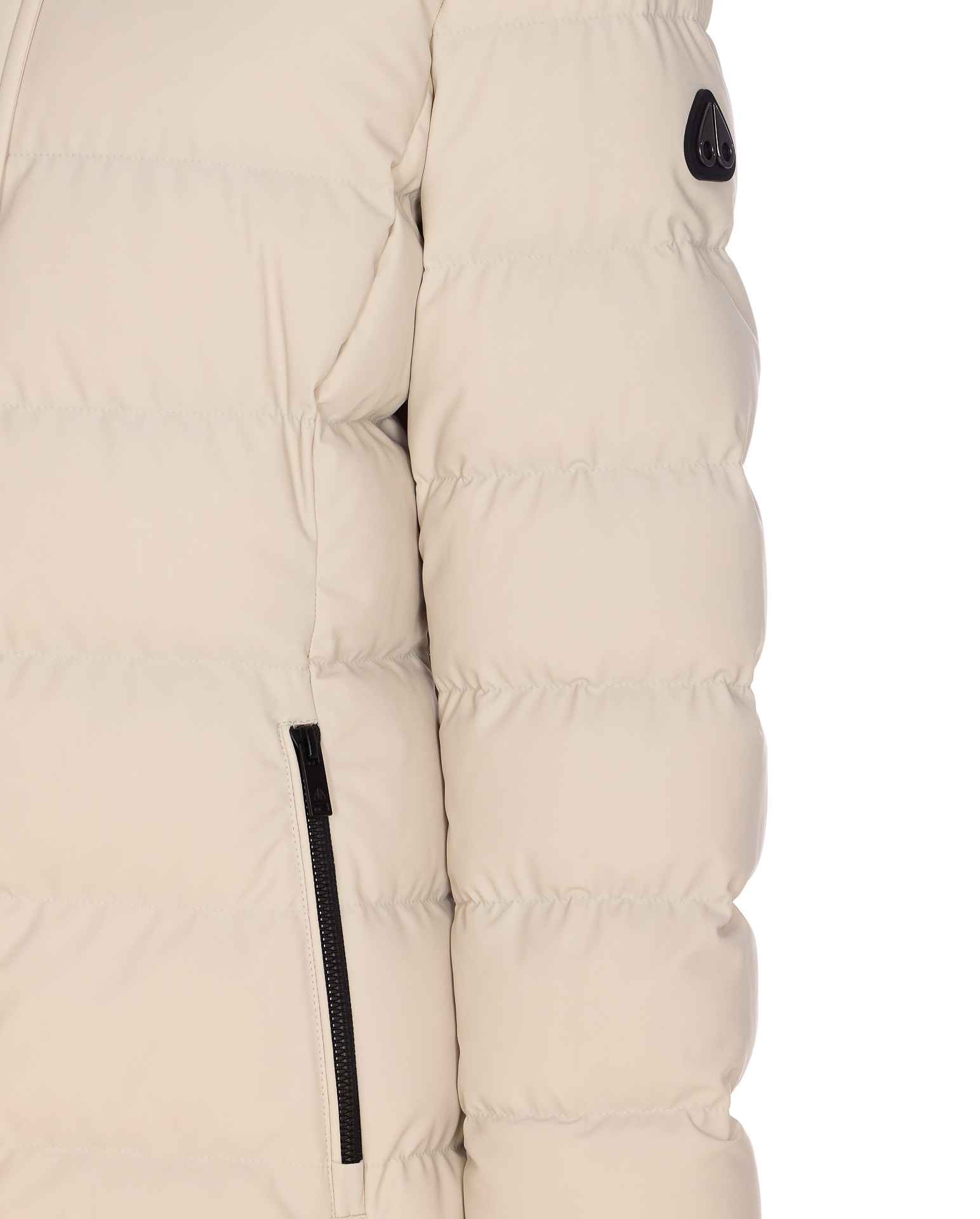 Moose Knuckles Hooded Padded Down Jacket In Neutral