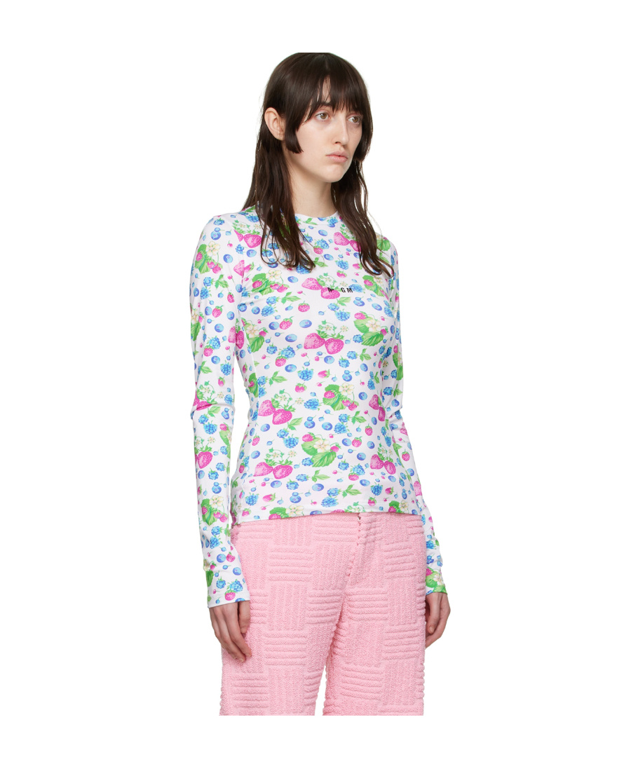 Msgm Long-sleeved T-shirt In Pink