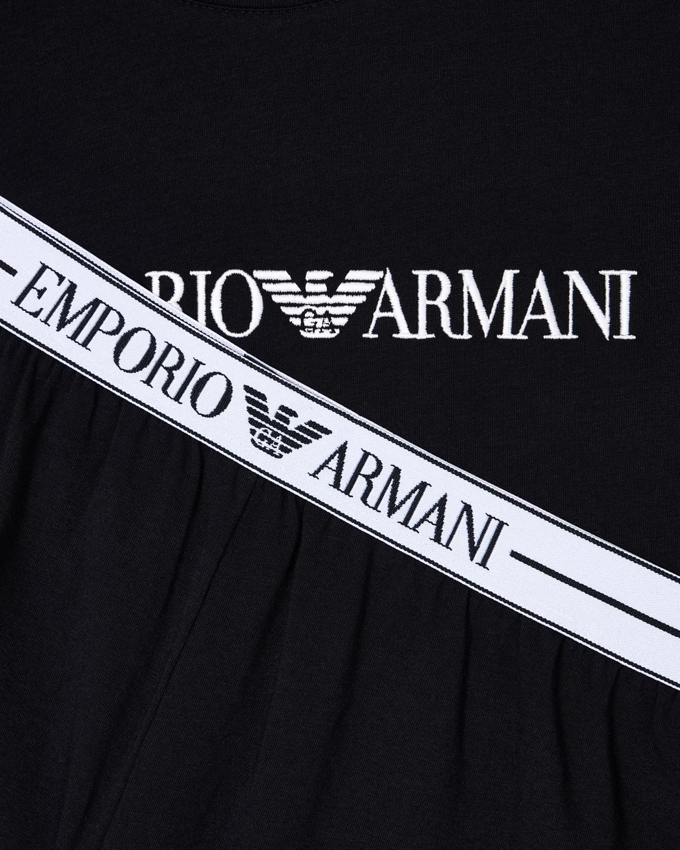 Emporio Armani Two Piece Pajamas Set In Black