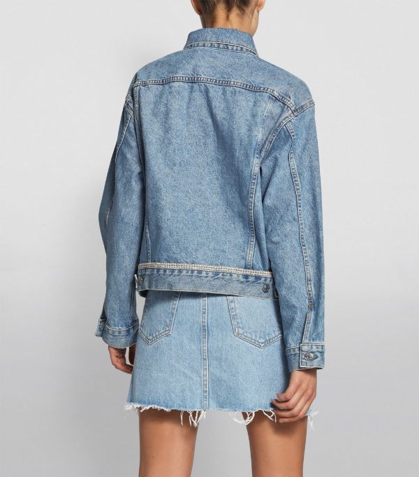 Grlfrnd Logo Denim Casual Jacket In Gray