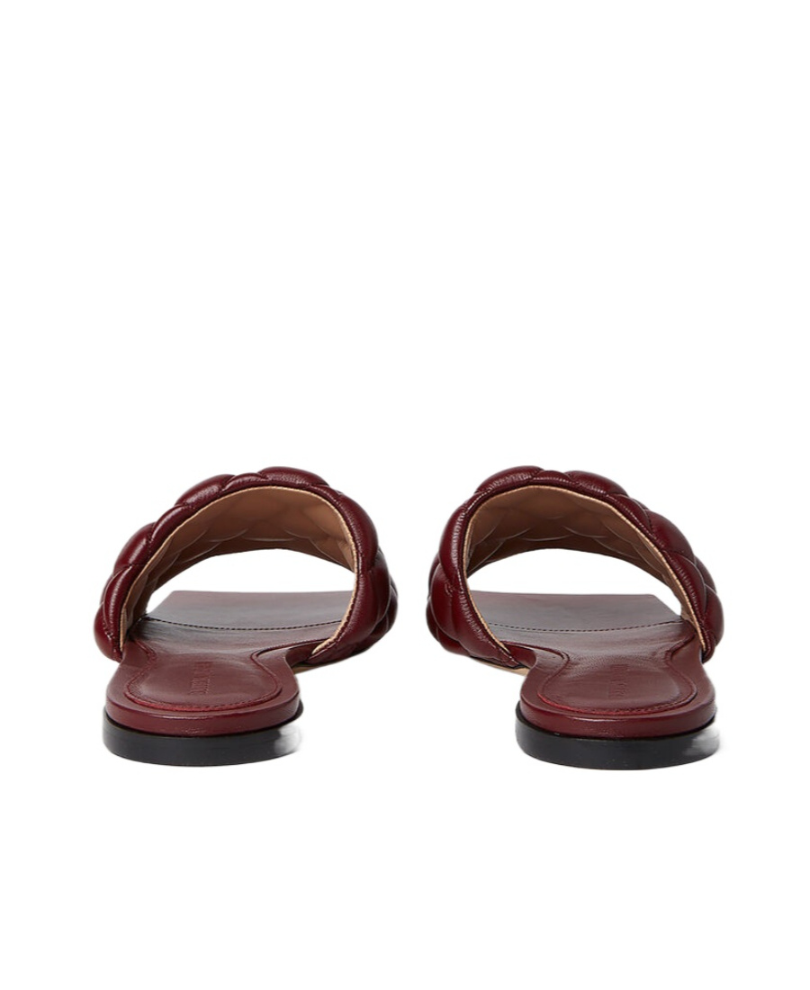 Bottega Veneta Padded Flat Sandal Nappa Matelasse In Red