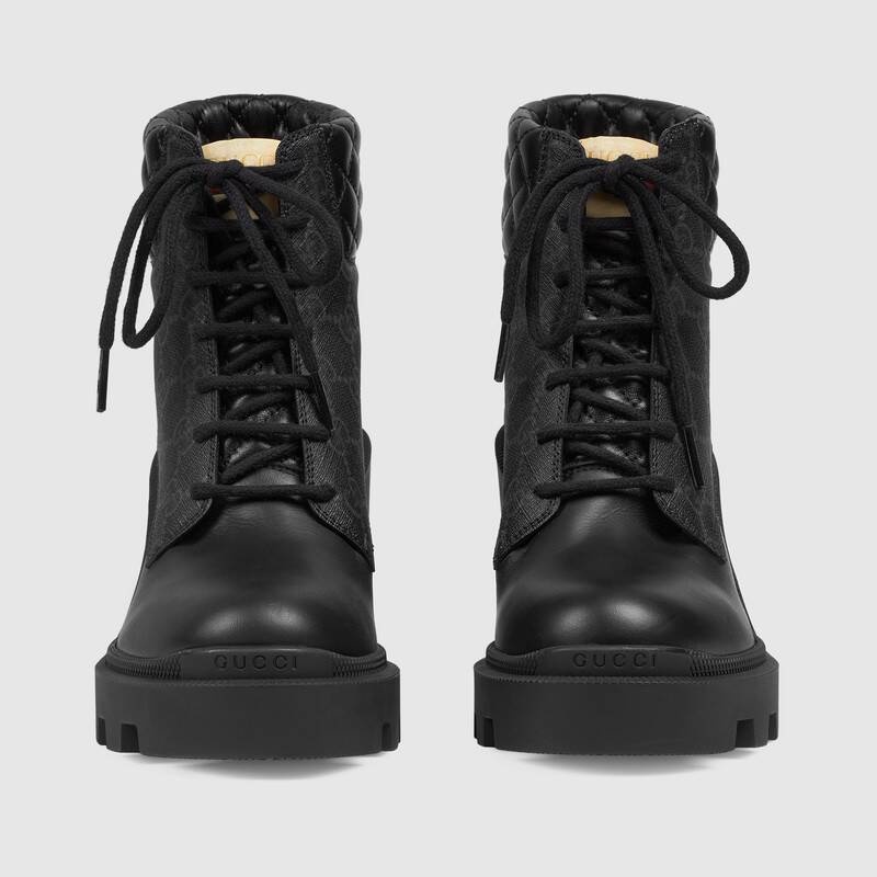 Gucci Gg Supreme Ankle Boots In Black