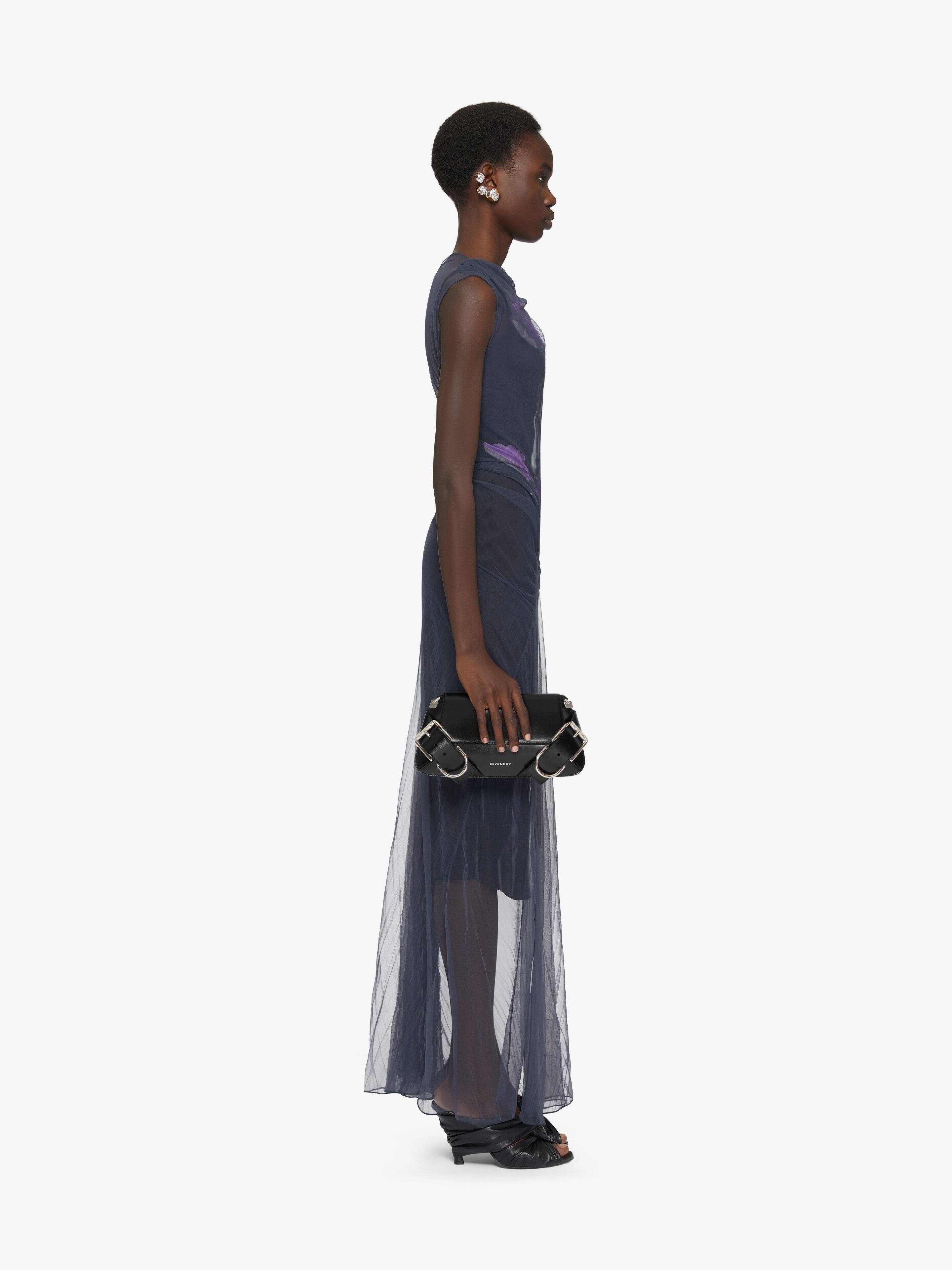Givenchy Calf Leather Shoulder Bag With Detachable Strap In Black