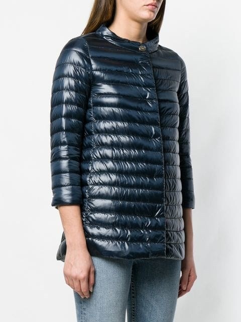 Herno Dark Blue Nylon Amelia Down Jacket In Black