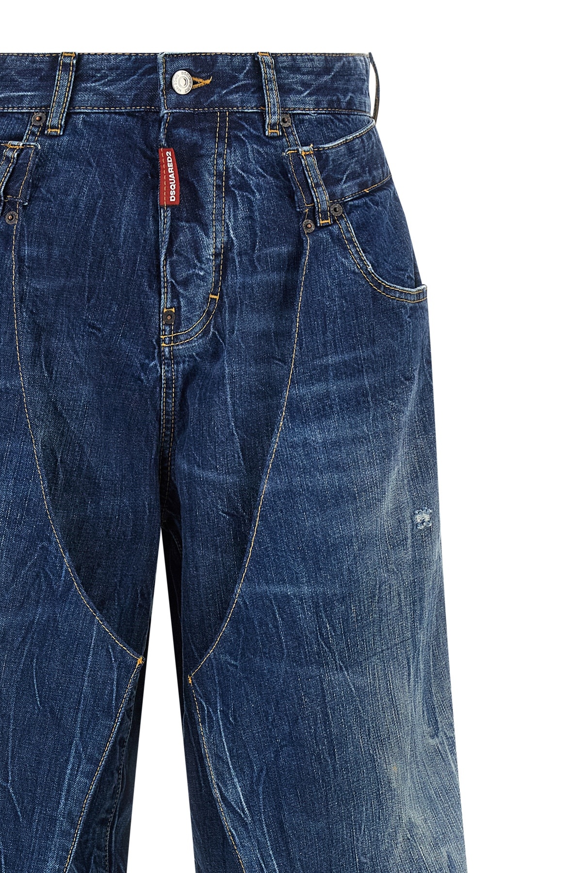 Dsquared2 Blue Stonewashed Cotton Denim Jeans In Blue