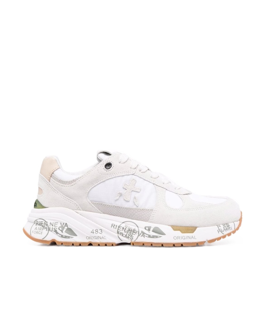 Premiata Low-top Panelled Sneakers In White