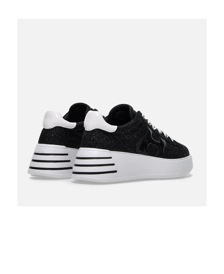 Hogan Woman Sneakers Black Size 8 Leather In Black