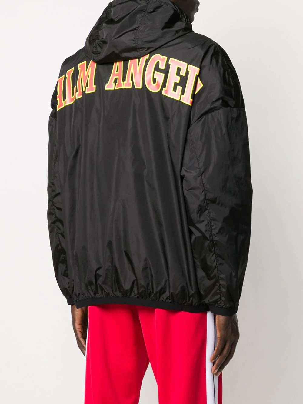 Palm Angels Logo Print Lightweight Jacket In Black