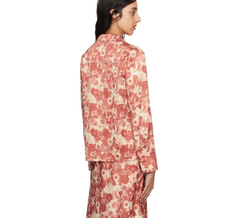 Ganni Floral-print Shirt In Multicolor