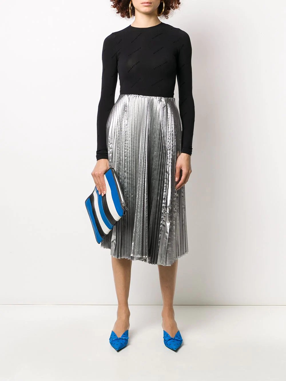 Balenciaga Pleated Skirt In Gray