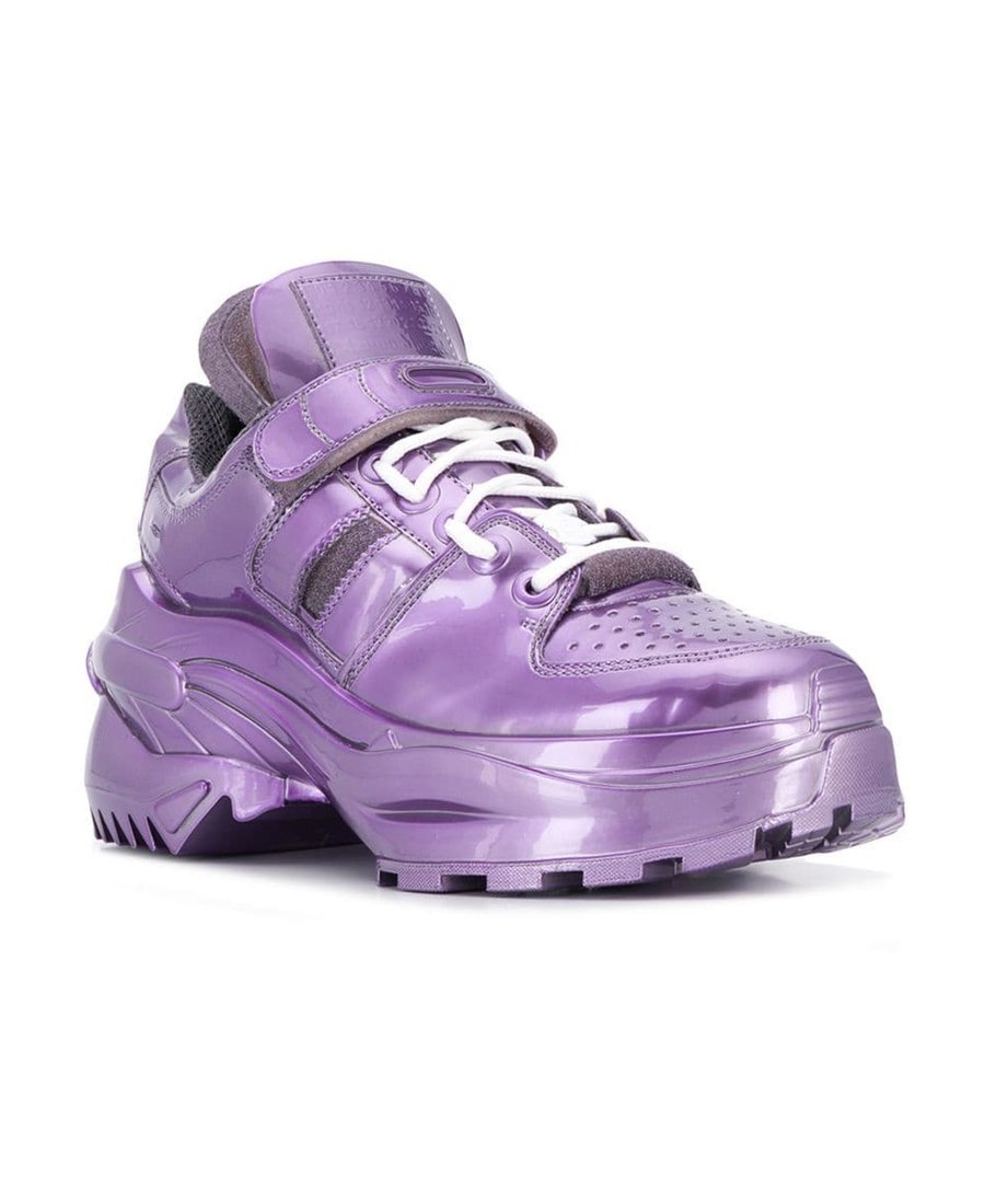 Maison Margiela Purple Platform Lace-up Sneakers In Purple