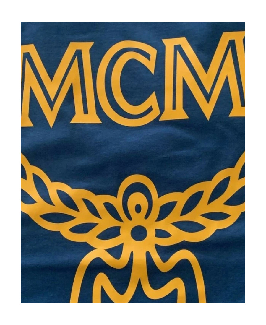 Mcm Short-sleeved Logo Printed T-shirt In Blue