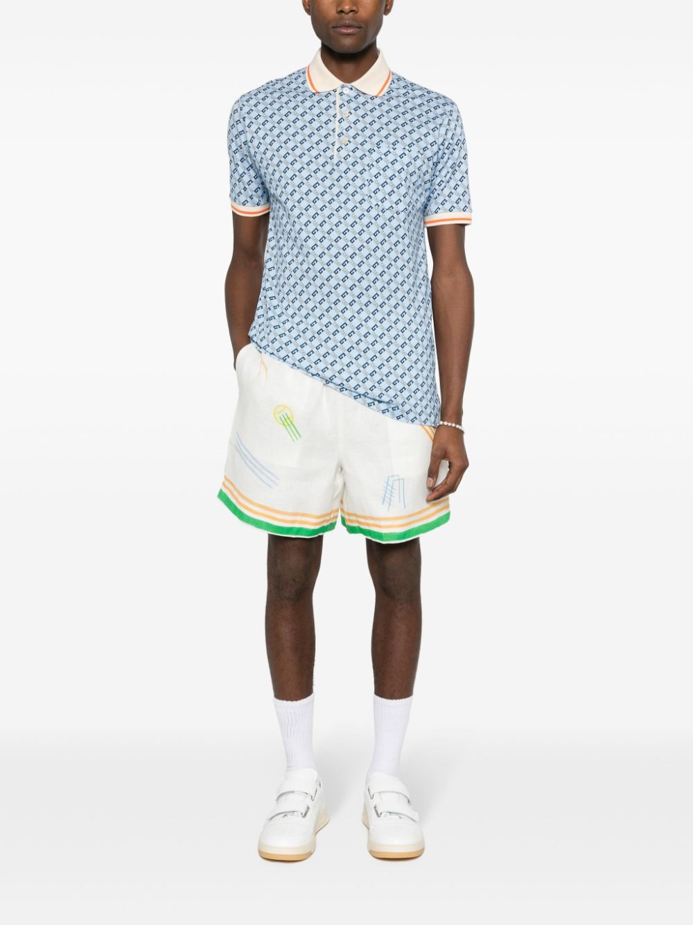 Casablanca Le Jeu De Ping Pong Shorts In White