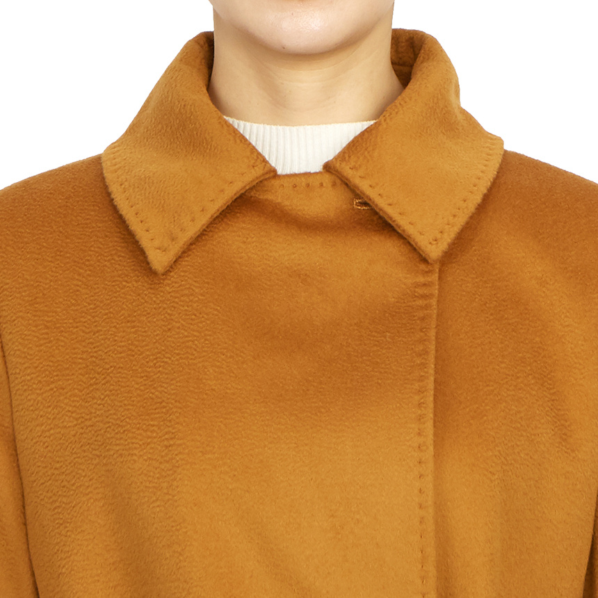 Max Mara Double-breasted Robe Coat In Orange