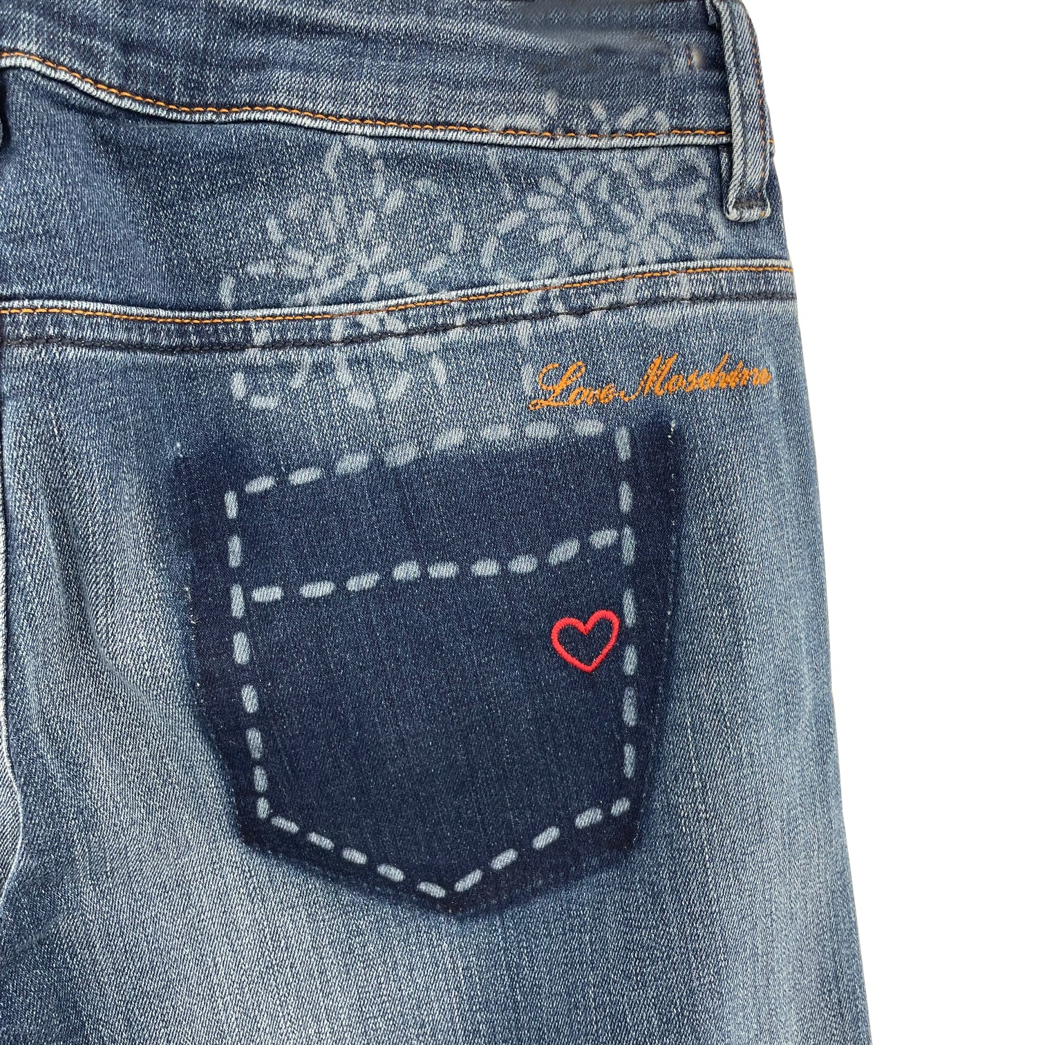 Moschino Belt-strap Jeans In Blue
