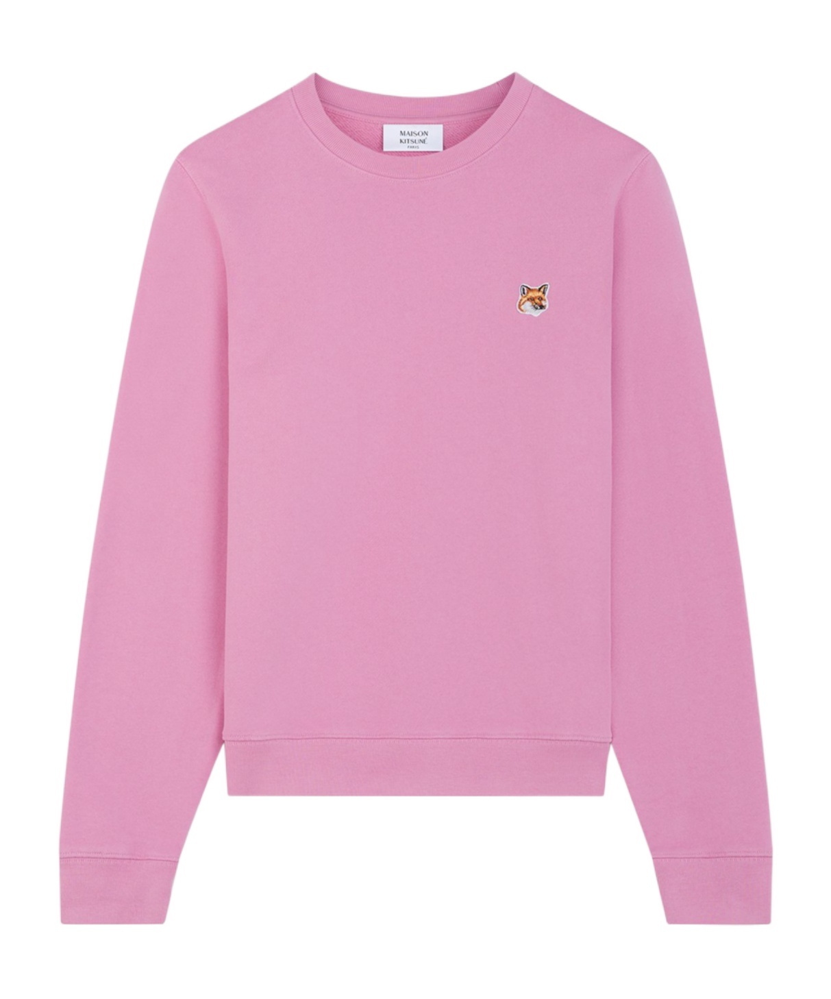 Maison Kitsuné Fox Head Patch Crewneck Sweatshirt In Pink