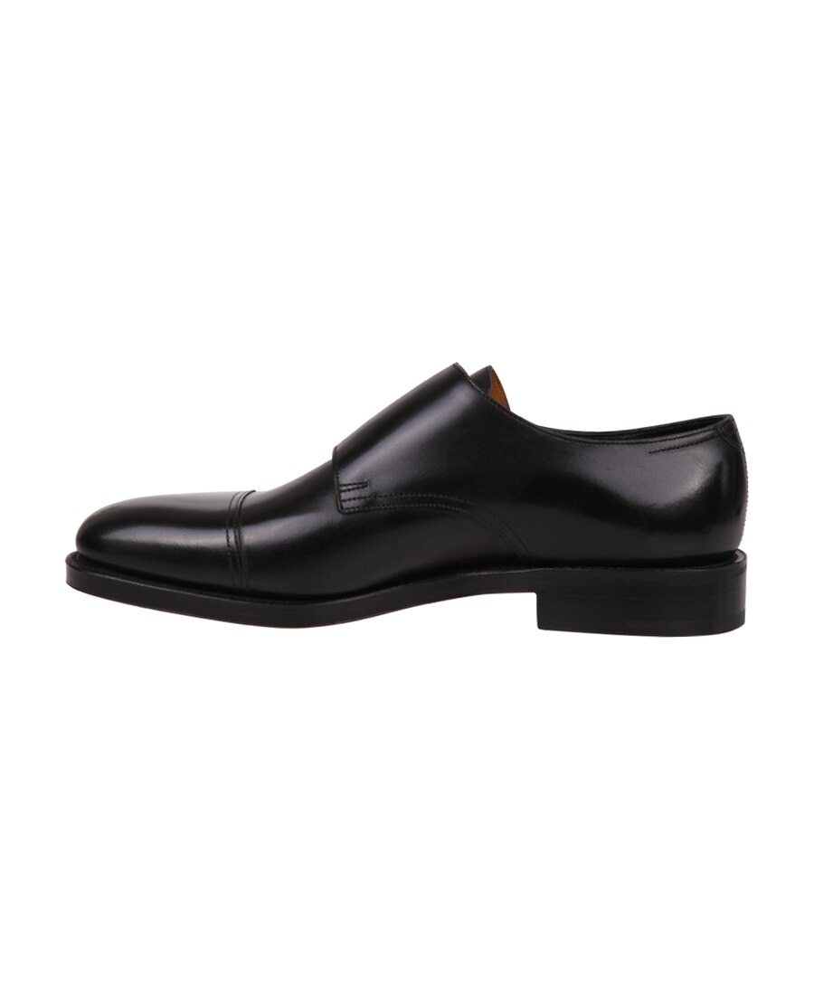 John Lobb Hand-sewn Black Calf Leather Double Buckle Shoe In Black