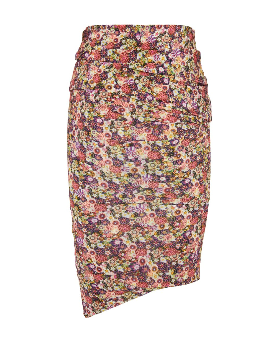 Isabel Marant Floral Pleated Mid-length Skirt In Multicolor