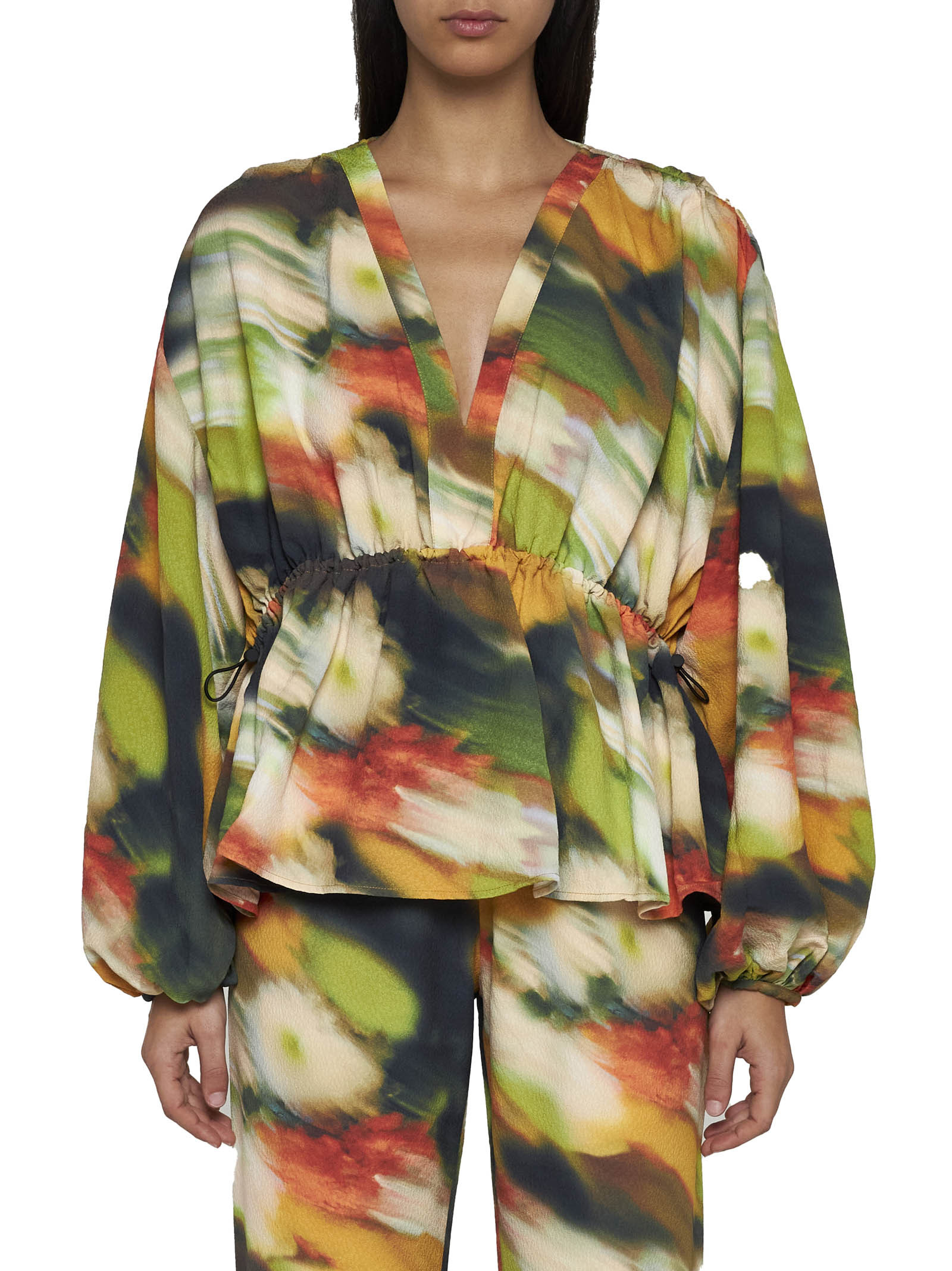 Shop Stine Goya Toni Abstract-pattern Blouse In Nude