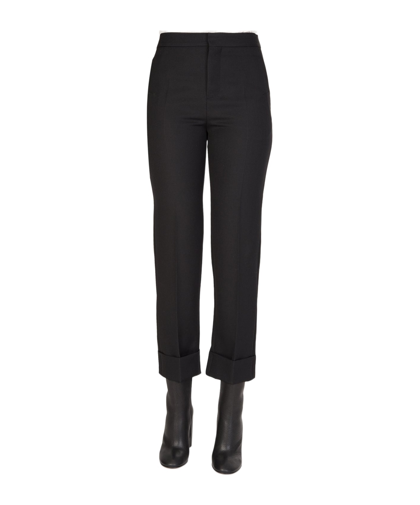 Maison Margiela Wool Trousers In Black